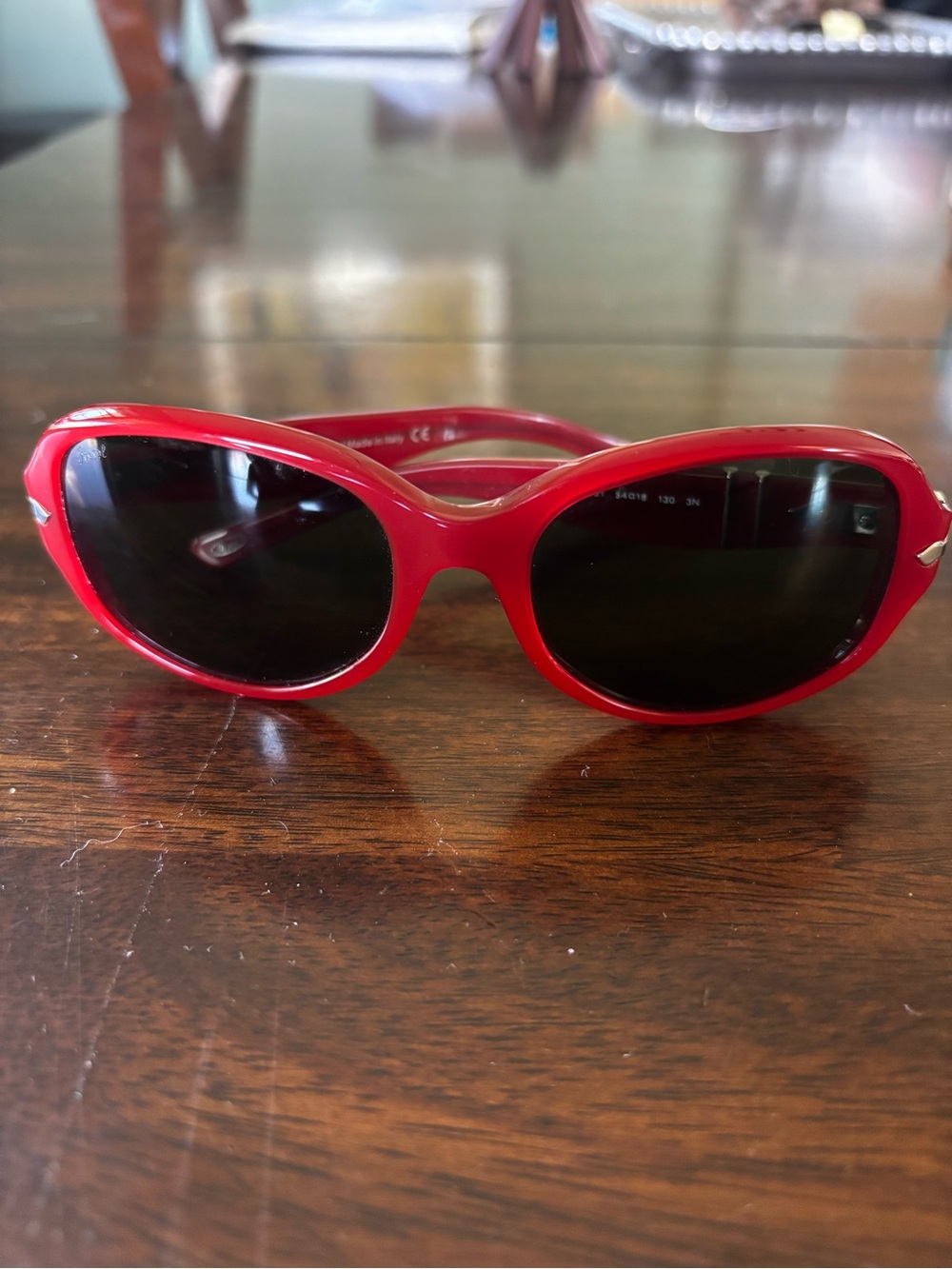 Persol Red Oval Sunglasses